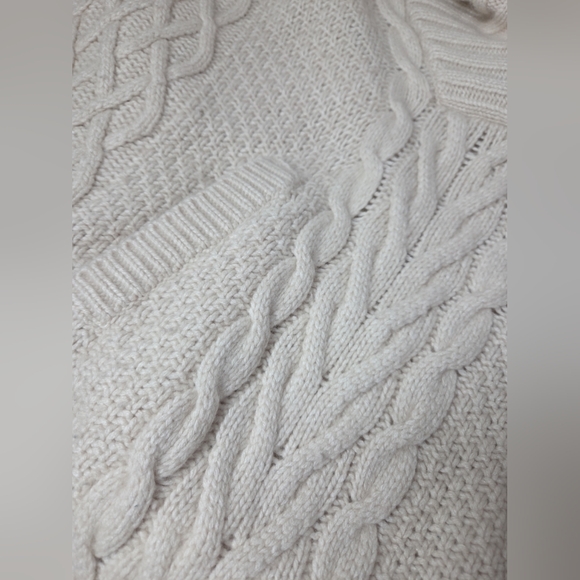 NEW Massimo Dutti Wool Angora Cashmere Poncho Cape sz S Fisherman Cable Kangaroo - Picture 12 of 12